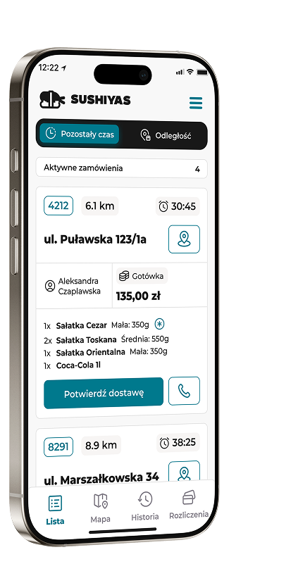 Aplikacja kierowcy